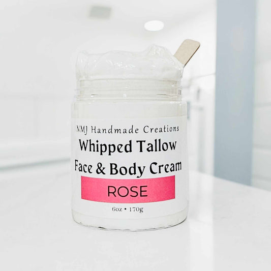 Rose, Whipped Tallow Face and Body Cream -  3 oz & 6 oz sizes