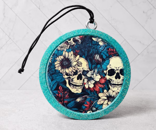 Floral Skull Car Freshie