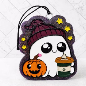 Cozy Ghost Pumpkin Coffee Car Freshie