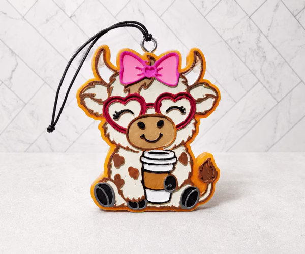 Cute Cow Coffee Car Freshie